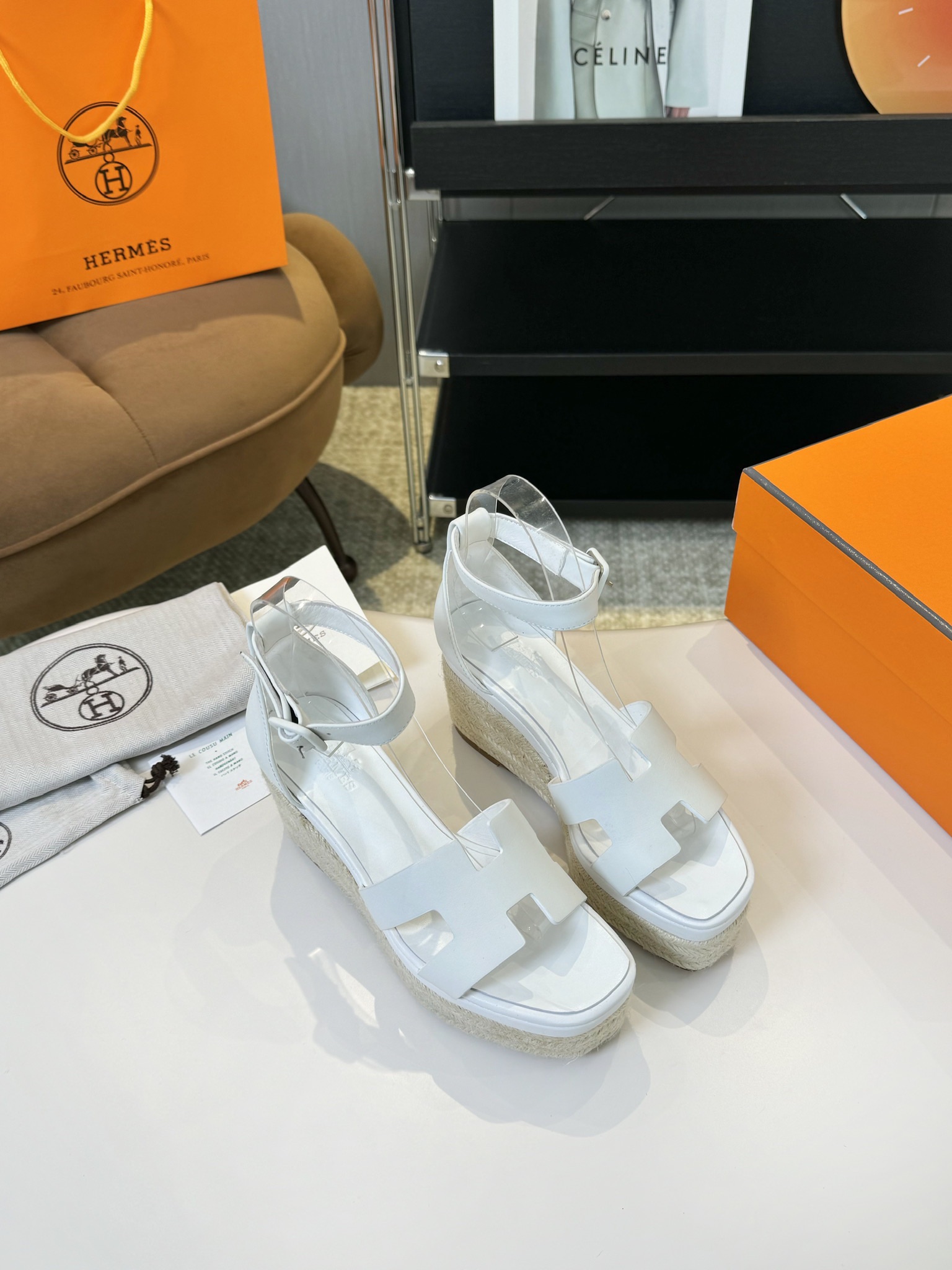 Hermès Hermès Elda Espadrille Women’s Sandals White