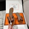 Hermès Oran Sandal – Brown Gold Calfskin