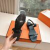 HERMÈS Calfskin Cristal Sandals – Black, Size