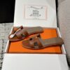 Hermès Oran Sandal – Brown Gold Calfskin