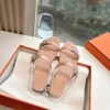 HERMES Calfskin Cristal Sandals 36.5 Rose aube
