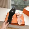 HERMES Calfskin Cristal Sandals 36.5 Rose aube