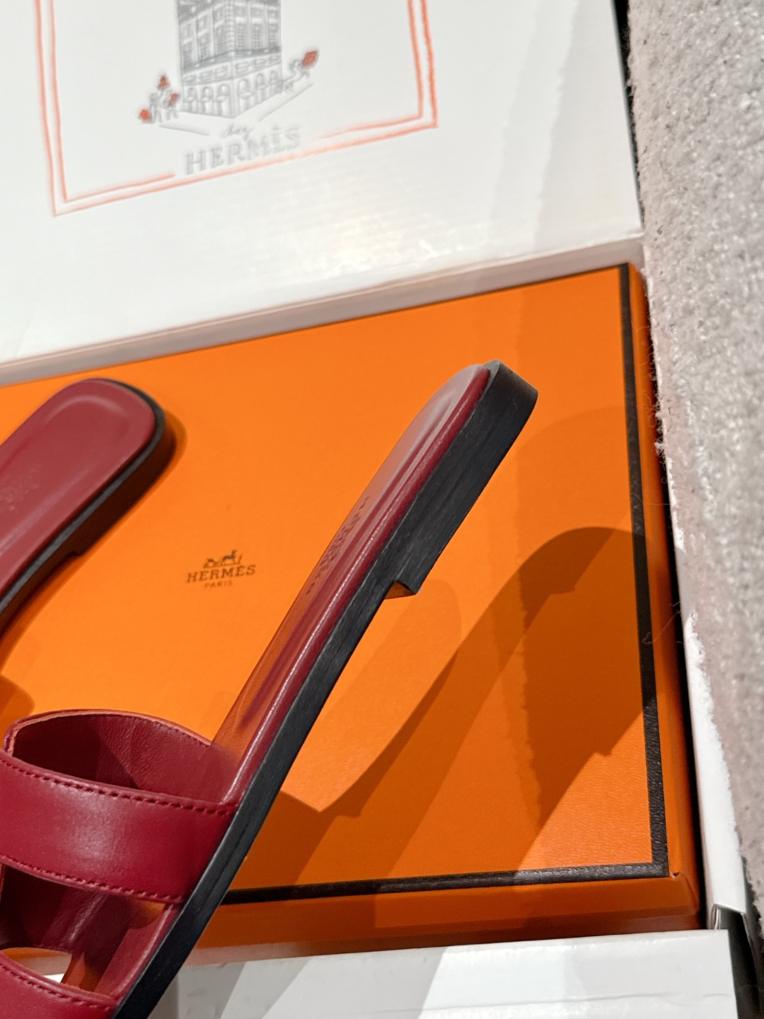 HERMES 00419 Hermes Oran Sandals Orange Brûlée