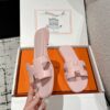 HERMES ORAN OASIS H SANDALS HEEL CLASSIC Epsom Rose Pale