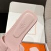 HERMES ORAN OASIS H SANDALS HEEL CLASSIC Epsom Rose Pale