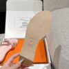 HERMES ORAN OASIS H SANDALS HEEL CLASSIC Epsom Rose Pale