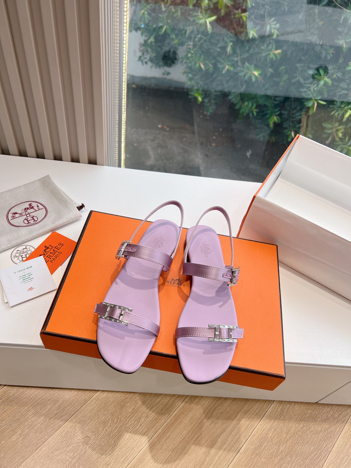 Hermes Calfskin Cristal Sandals Purple Sold Out Okify Hermes Sandals Purple