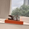 Hermes Calfskin Cristal Sandals reddish brown Sold Out
