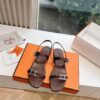 Hermes Calfskin Cristal Sandals reddish brown Sold Out