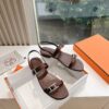 Hermes Calfskin Cristal Sandals reddish brown Sold Out