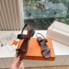 Hermes Calfskin Cristal Sandals reddish brown Sold Out