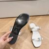 Hermes Calfskin Cristal Sandals White Sold Out