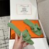 Hermès Women's Sandals Hermès Women's Sandals Green Leather