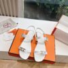 Hermes Calfskin Cristal Sandals White Sold Out