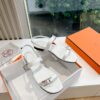 Hermes Calfskin Cristal Sandals White Sold Out