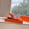 Hermes Calfskin Cristal Sandals orange Sold Out