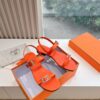 Hermes Calfskin Cristal Sandals orange Sold Out