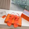 Hermes Calfskin Cristal Sandals orange Sold Out