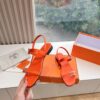 Hermes Calfskin Cristal Sandals orange Sold Out