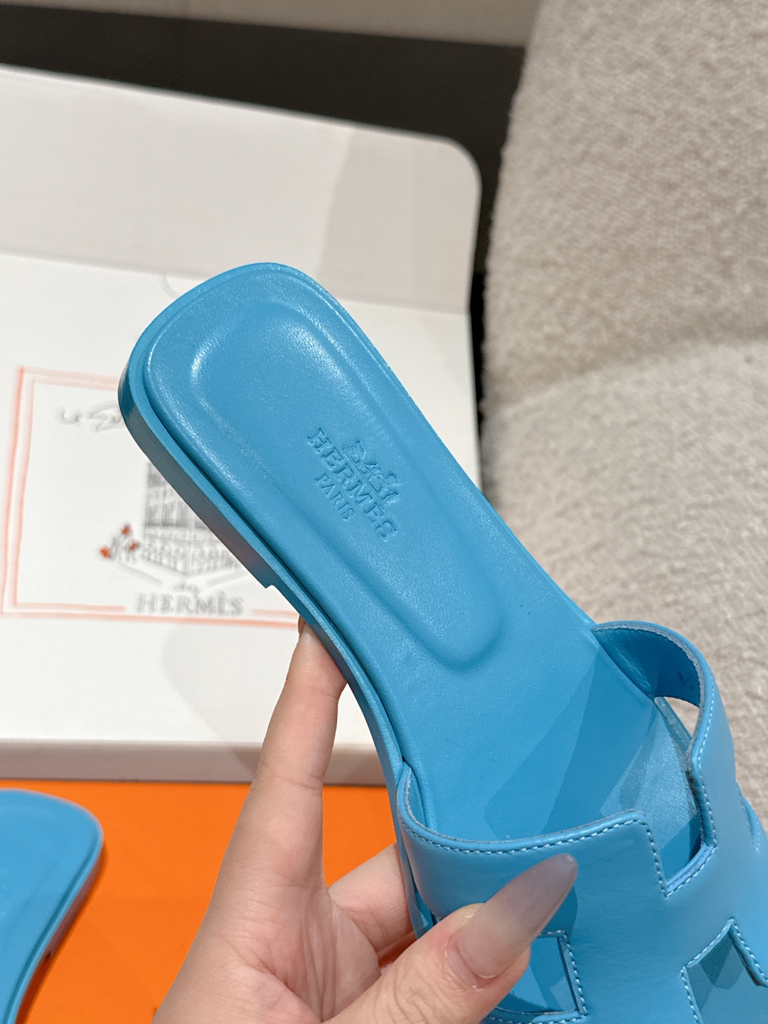 Hermès Oran Sandal – Bleu Cameo