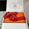 Hermès Oran Sandal – Red Calfskin Leather