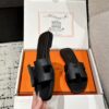 Oran leather sandal Hermès black  Leather