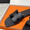 Oran leather sandal Hermès black  Leather