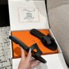 Oran leather sandal Hermès black  Leather