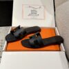 Oran leather sandal Hermès black  Leather