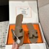 Hermès Oran H Sandals – Etoupe Epsom Leather