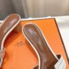 NEW HERMÈS White Embroidered calfskin Oran Sandals W/ receipt