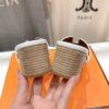 NEW HERMÈS White Embroidered calfskin Oran Sandals W/ receipt