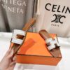 NEW HERMÈS White Embroidered calfskin Oran Sandals W/ receipt