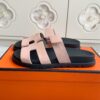 New Hermes Womens Chypre Rose Cancan Sandals