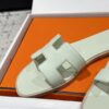 NEW HERMÈS white Brume Epsom Oran Sandals