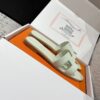 NEW HERMÈS white Brume Epsom Oran Sandals