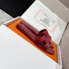 HERMES ORAN H SANDALS SLIPPERS Classic Epsom Rose Magenta red Pink