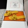 NEW HERMÈS Jaune Topaze Epsom Calfskin Oran Sandals