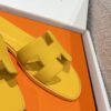 NEW HERMÈS Jaune Topaze Epsom Calfskin Oran Sandals