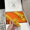 NEW HERMÈS Jaune Topaze Epsom Calfskin Oran Sandals