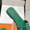 HERMES ORAN H SANDALS SLIPPERS CLASSIC Epsom Cactus Green Emerald