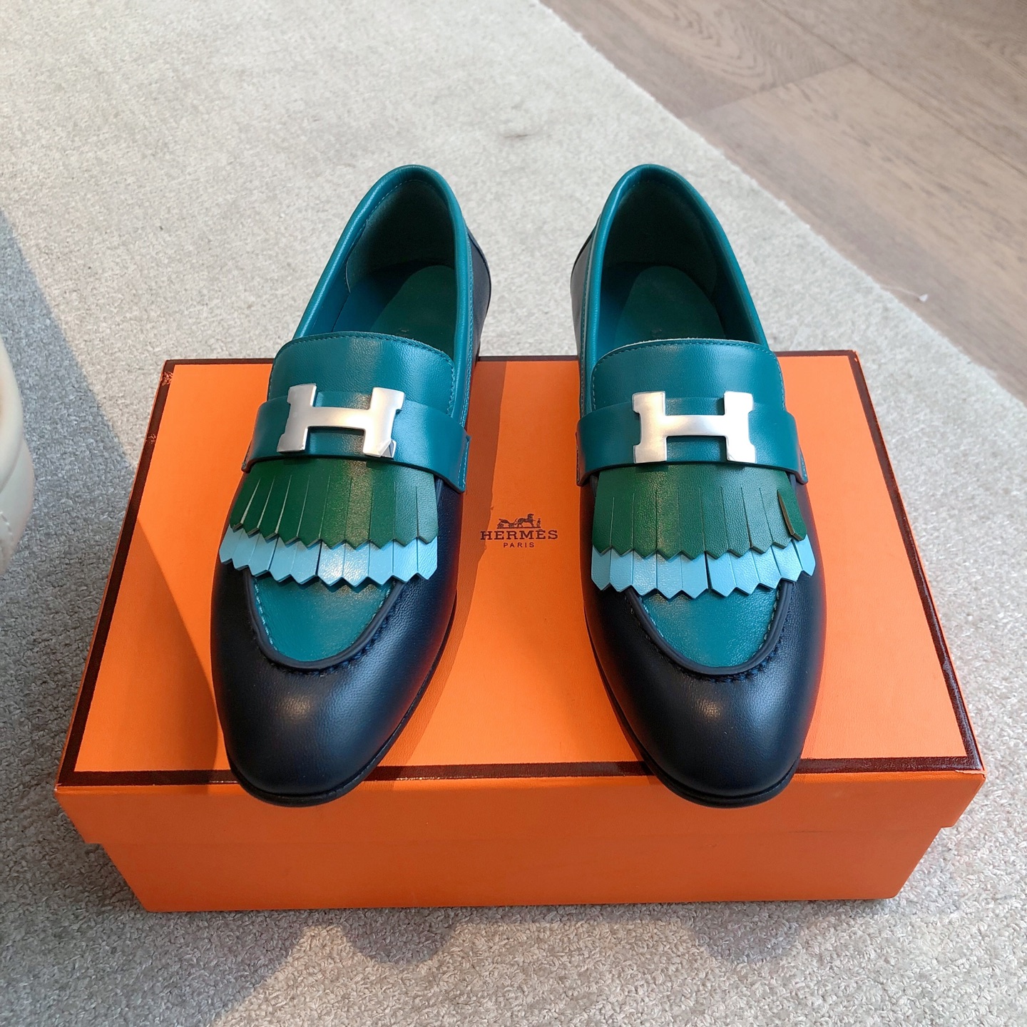 Hermes Royal Loafer 'Multicolore Marine' Women's Shoes