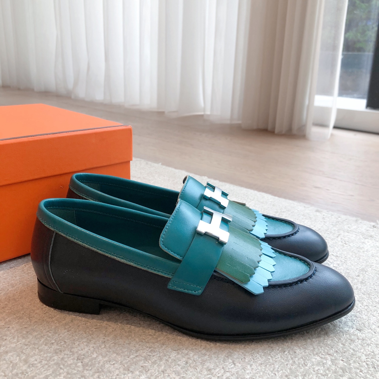 Hermes Royal Loafer 'Multicolore Marine' Women's Shoes