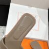 HERMES ORAN H SANDALS SLIPPERS Classic Epsom Etoupe Gray