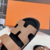 Hermès Chypre Techno Sandals Naturel Studded Calfskin Palladium Hardware