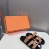 Hermès Chypre Techno Sandals Naturel Studded Calfskin Palladium Hardware