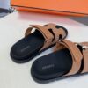 Hermès Chypre Techno Sandals Naturel Studded Calfskin Palladium Hardware
