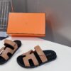 Hermès Chypre Techno Sandals Naturel Studded Calfskin Palladium Hardware
