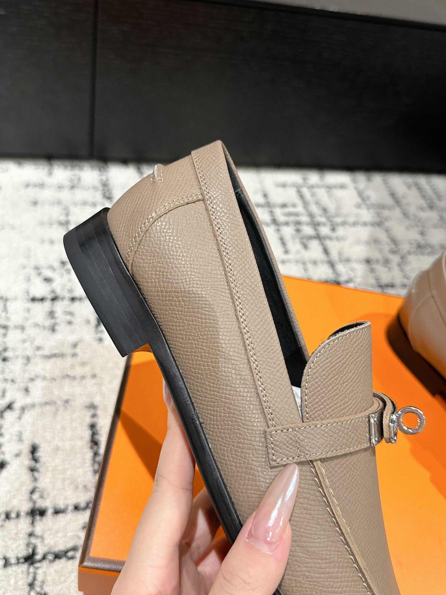 NIB HERMES Mocassin Veau Epsom Destin Loafer Size