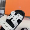 Hermes Chypre Sandal white Studded Stud Punk Rock H Logo Strap
